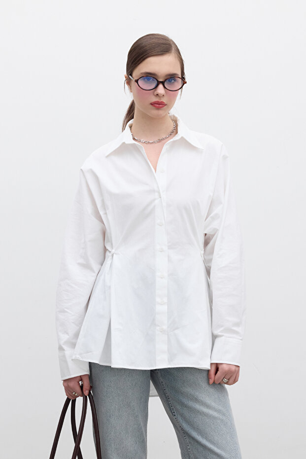 Waist adjustable shirt ecru