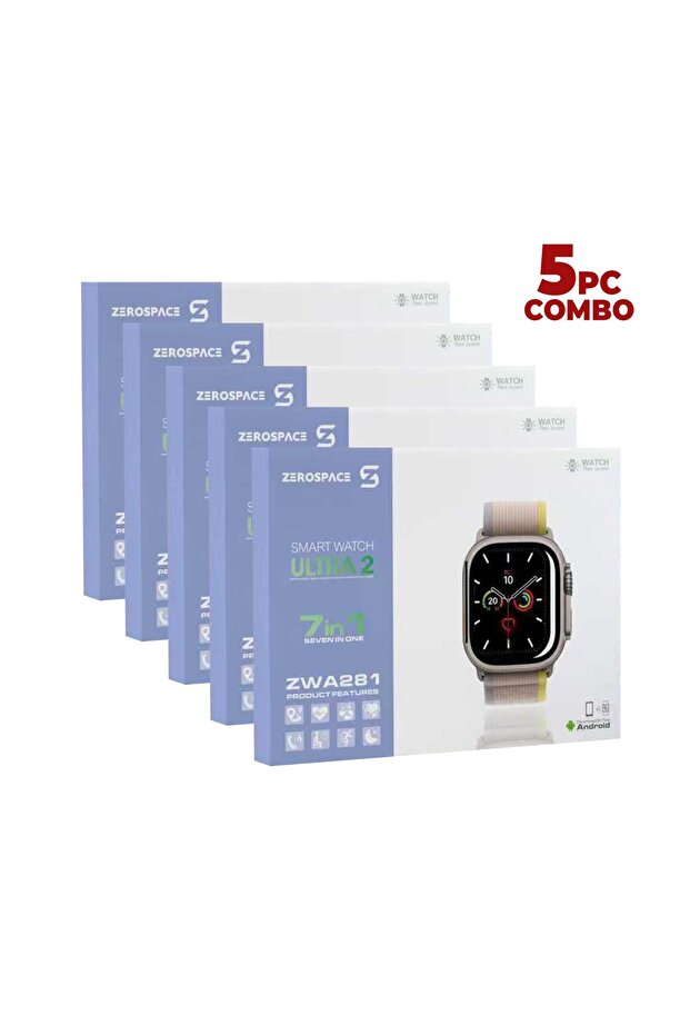 5 PCS COMBO OFFER Smart Watch With Amoled Display,7 Custom Strap, Advanced Health & Fitness Tracking