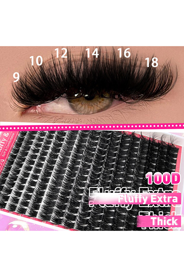 100D 400/320pcs Fluffy Lashes Clusters Individual Eyelash Extensions 4 Styles Mixed 40D 60D 80D 100D