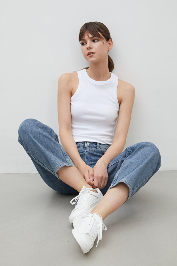 BARREL FIT DENIM PANT BLUE