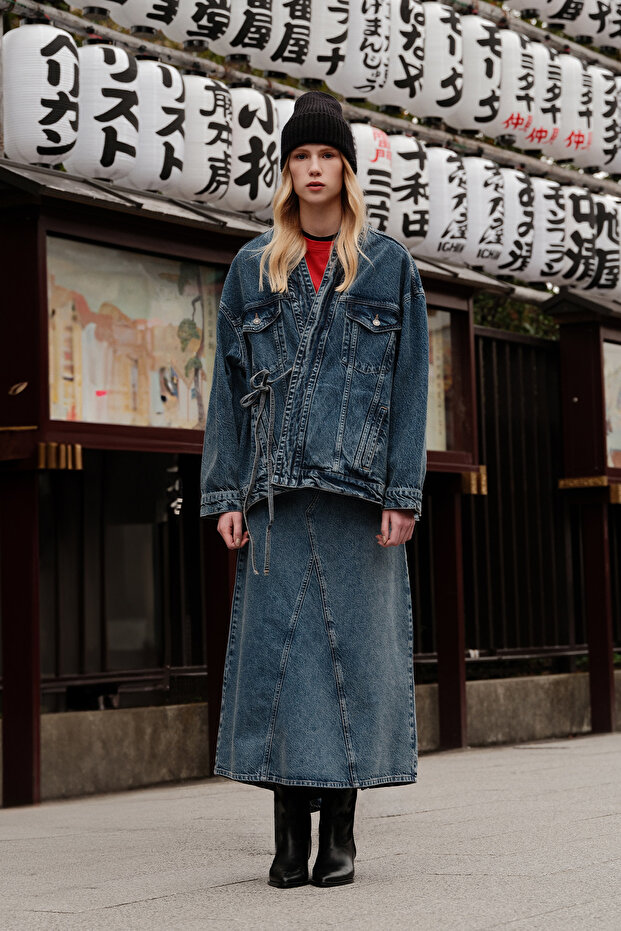 Volanli Denim Skirt Blue