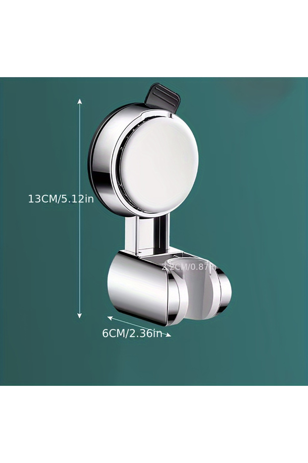silver 1Pc Universal Shower Head Holder Adjustable Strong Adhesive ABS Shower Brackets Suction Cup W