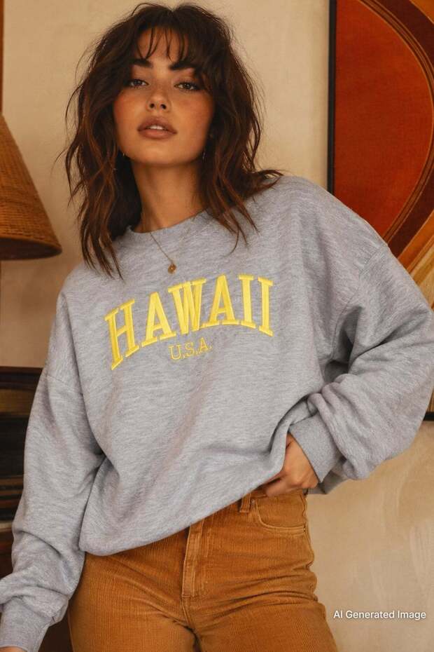 Gray Crew Neck Printed Sweatshirt MG1922