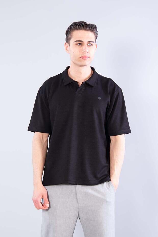 4029 Collared Buttonless Modal T-Shirt