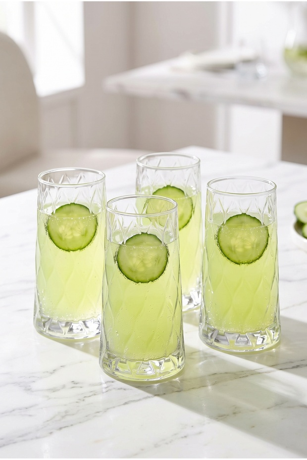 4-Pack Leafy Soft Drink Glass 345 Cc