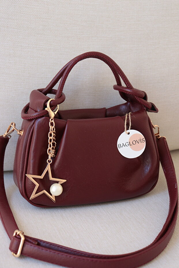 Women's Cross Shoulder Bag with Star Accessories, Drawstring Daily Handbag En22 Size13