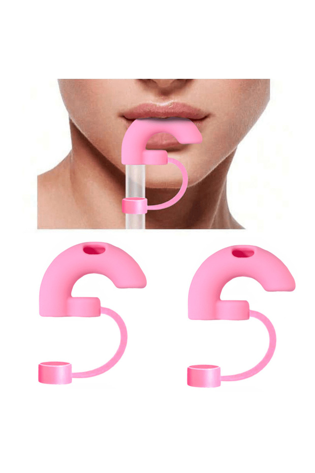 pink 2 pcs 1/2pcs Anti-Wrinkle Straw Topper 10mm Compatible with Stanley Tumbler,Reusable Silicone S