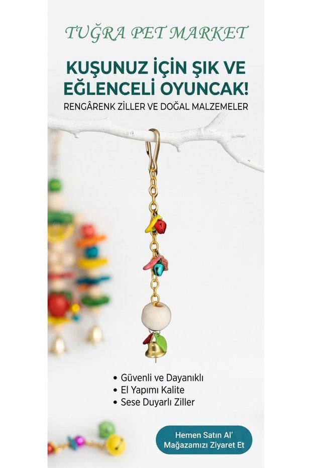 Tuğra Pet Market Budgie Bell Toy, Bell Bird Toy