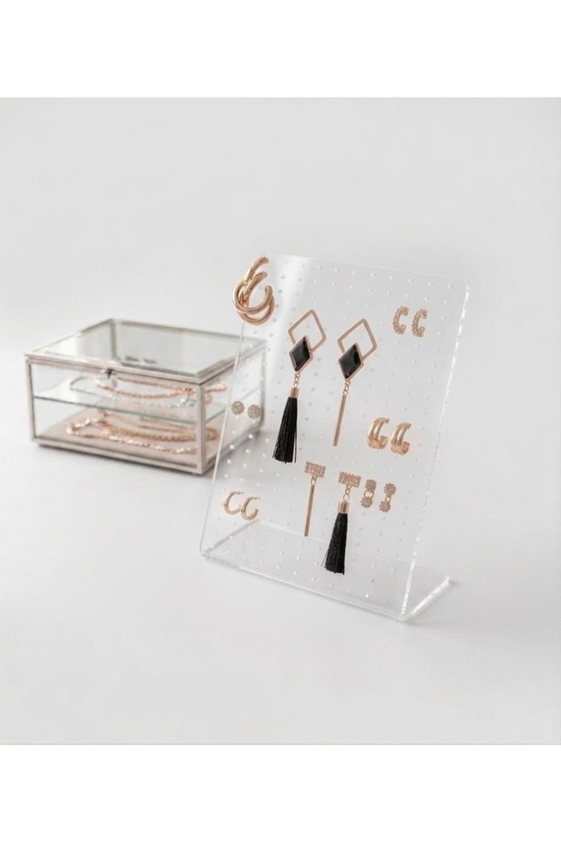 Earrings & Jewelry Stand (Transparent 18cm X 13cm)