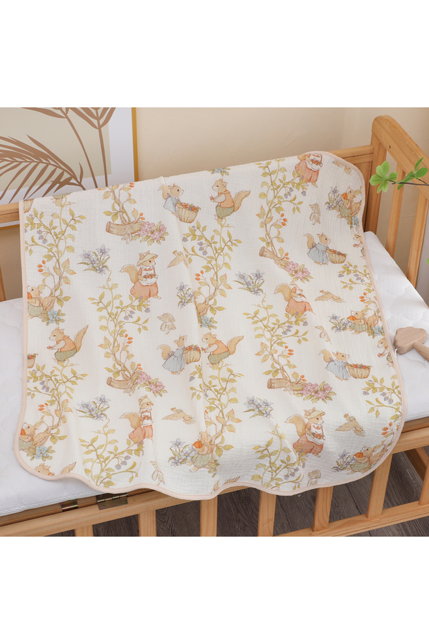 style 2 Newborn baby bath towel pure cotton gauze bath towel Class A soft children's blanket absorbe
