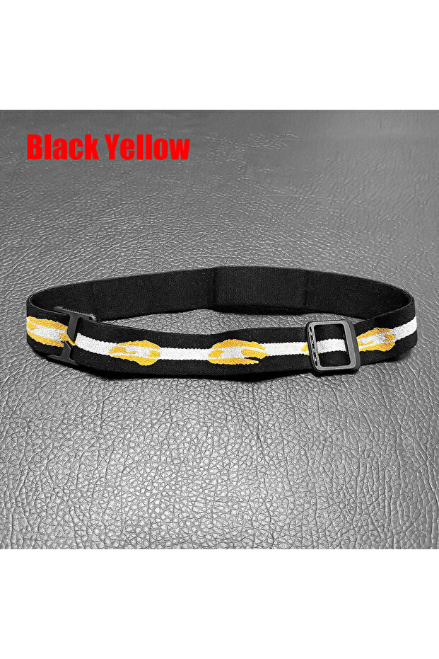 Black Yellow 1PC Newest High Quality Black Elastic Head Strap Belt Adjustable Headband For Flashligh