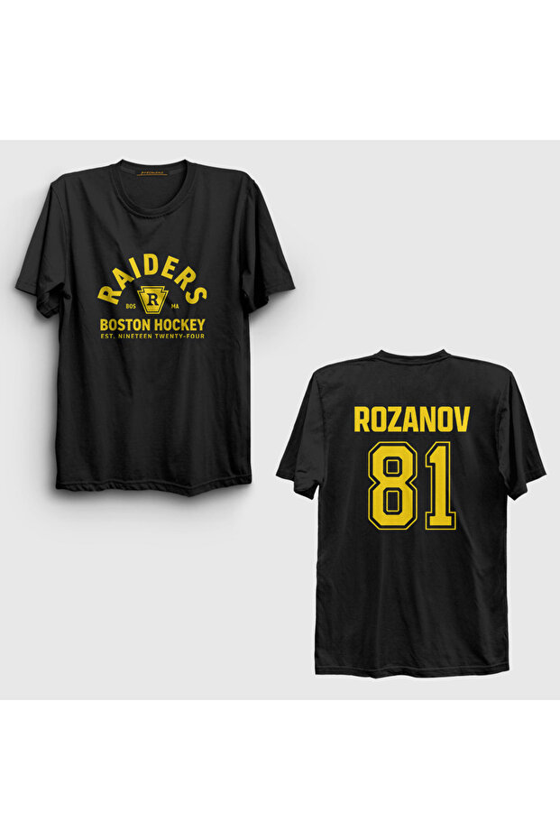 Unisex Black Ilya Rozanov Heated Rivalry Sırt Printed T-Shirt 592238Tt