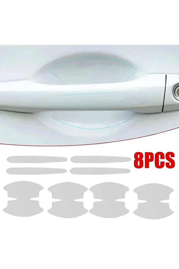8pcs 8Pcs TPU Car Door Bowl Anti-scratch Sticker Clear Door Bowl Handle Protection Sticker Paint Sur