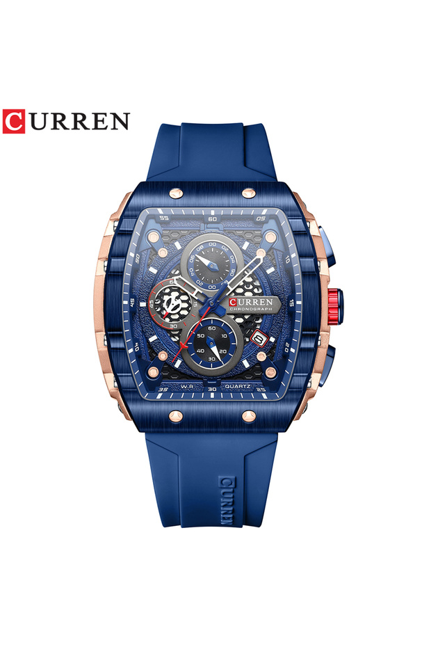 blue rose Top Brand Men's Watches Luxury Square Quartz Wristwatch Waterproof Luminous