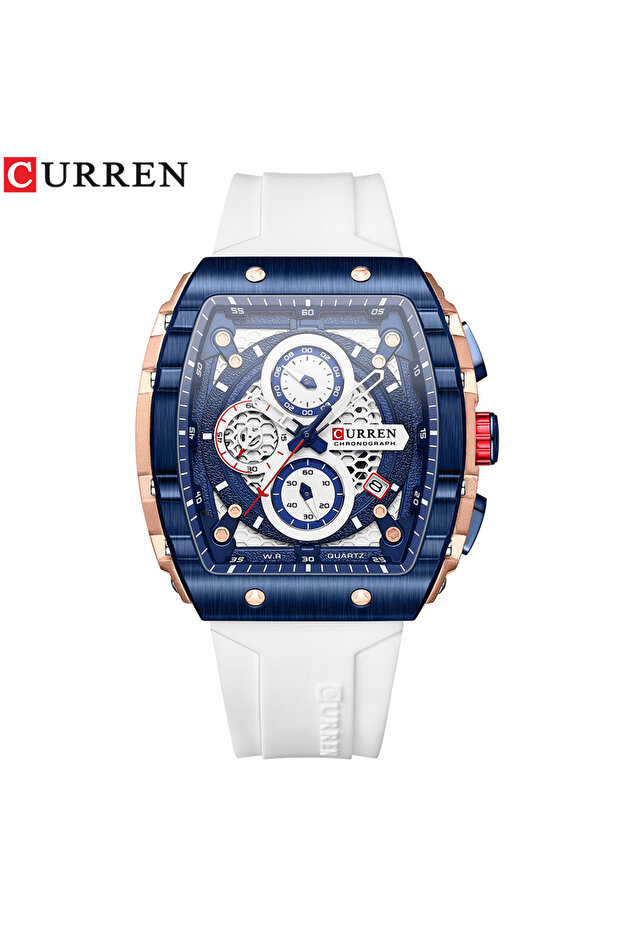 blue white Top Brand Men's Watches Luxury Square Quartz Wristwatch Waterproof Luminou