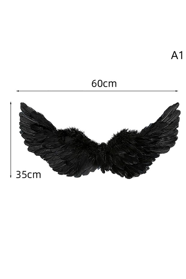 A1 1 Pc Angel Wing White Black Feather Wings Adult Children Birthday Gift Cosplay Wing Stage Show Ha
