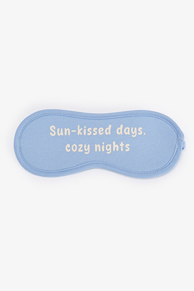 Blue Sun Kissed Slogan Patterned Sleep Goggles