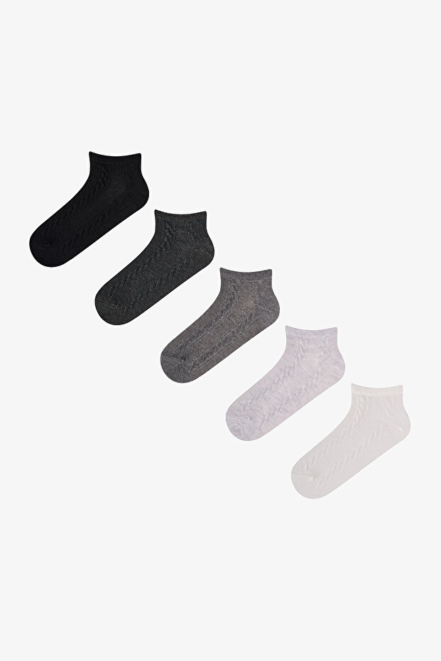 Classical Jacquard 5-Pack Bootie Socks