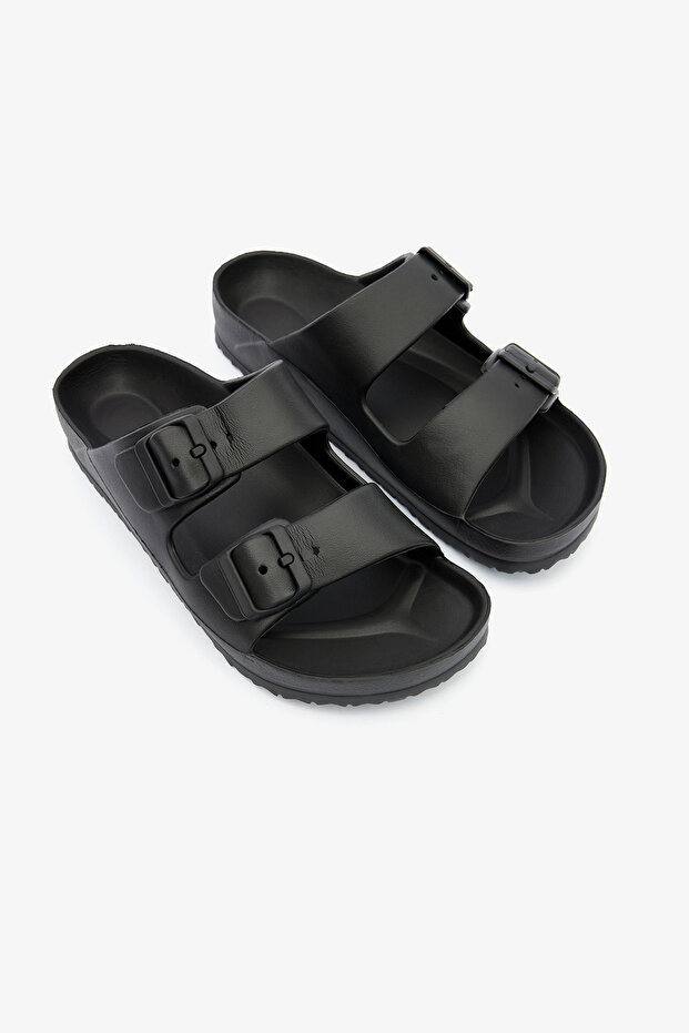 Plassy Black Melange Slippers
