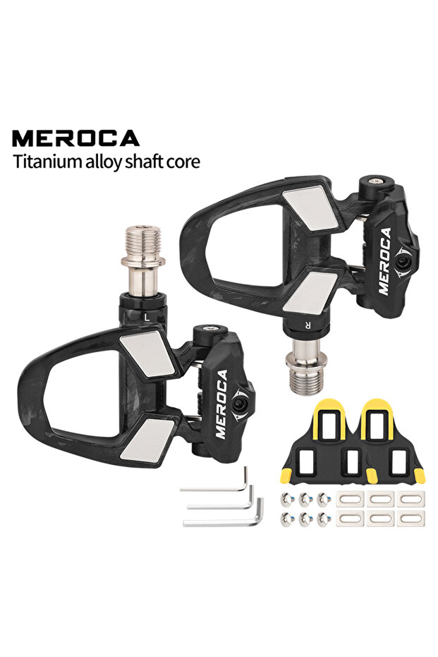 Titanium Axis Pedal MEROCA Road Bicycle Lock Pedals For Shimano SPD With Lock Plate Ultra-light 3 Be