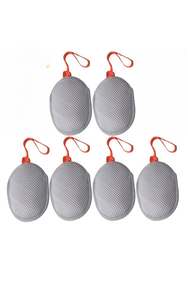 6PCS-Grey 6PCS Personal Care Soap Mesh Pouch with Lanyard Fast Foaming Shower Travel Holder Net Bath