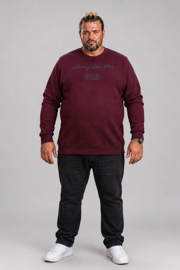 Men's Plus Size Crew Neck Sweat Only Free 23202 MURDUM