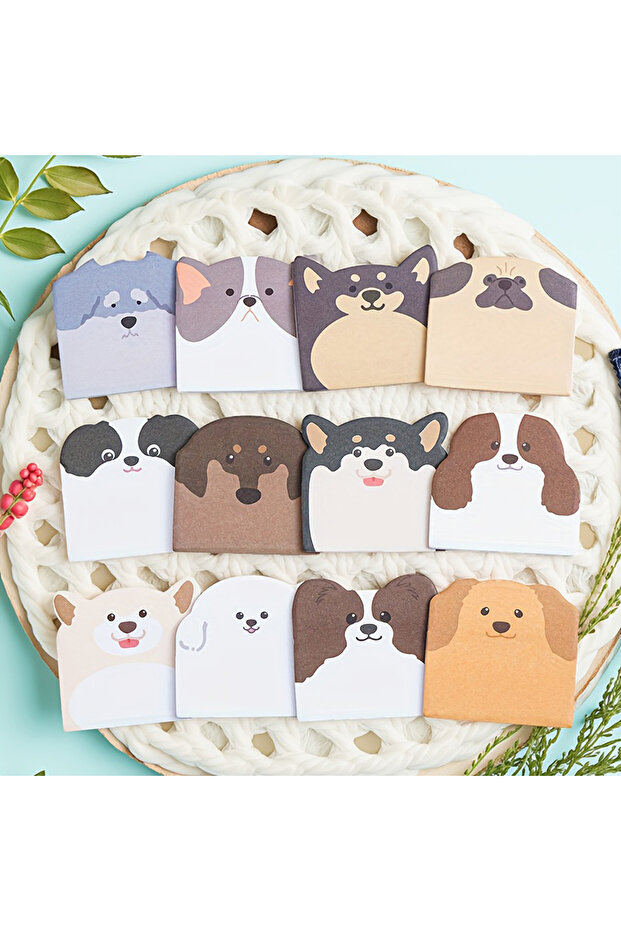 Dog-12pcs 240pcs Lovely Animal Shaped Blank Sticky Cartoon Cute Cat Notes Note Cards Note Paper Memo