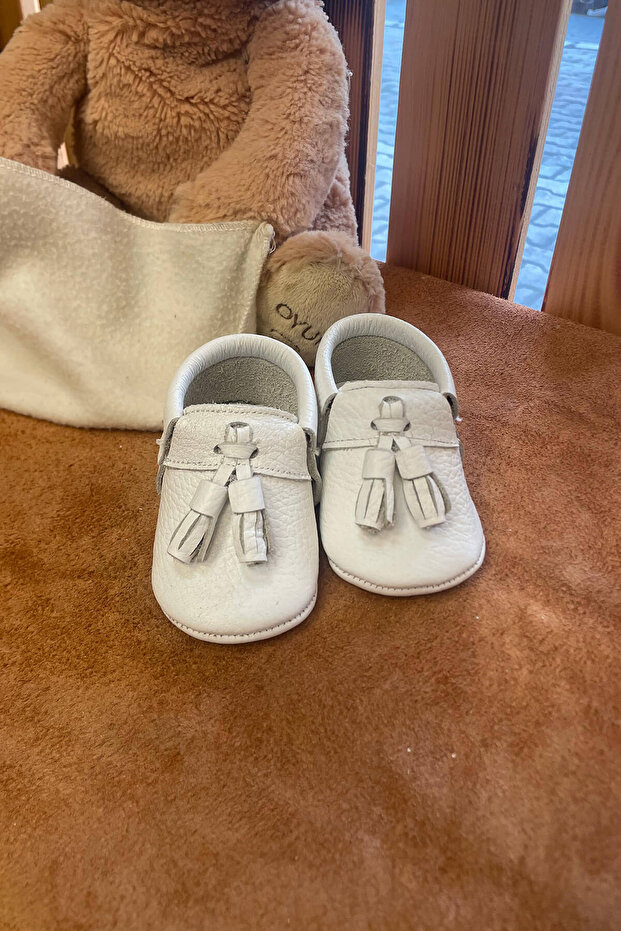 Alban Genuine Leather Baby Boy Shoes White
