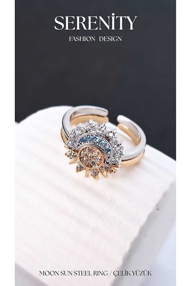 Moon Sun Double Steel Plated Ring
