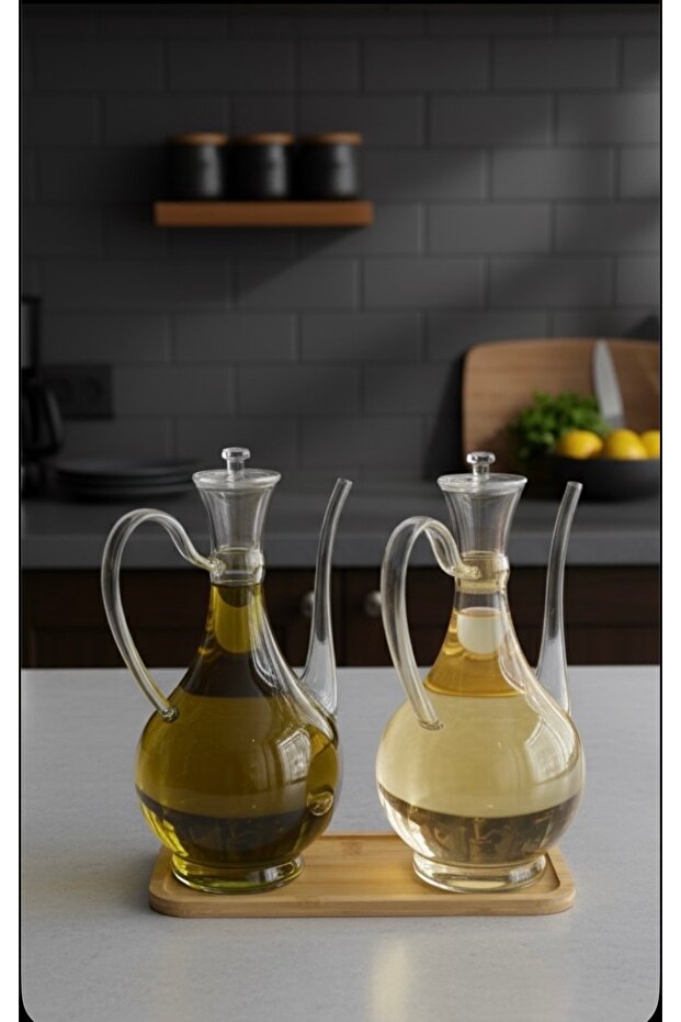 2-Piece Glass Spoof-Proof Oil Container with Stand /750Ml