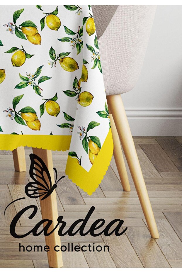 Lemon Patterned Special Production Digital Printing Tablecloth