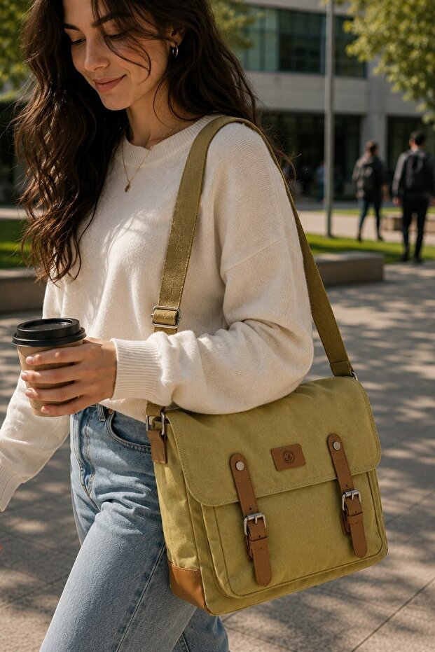 Unisex Canvas Business School Messenger Bag