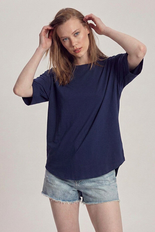 Baretouch Women's Relaxed Fit Bamboo T-Shirt Navy Blue