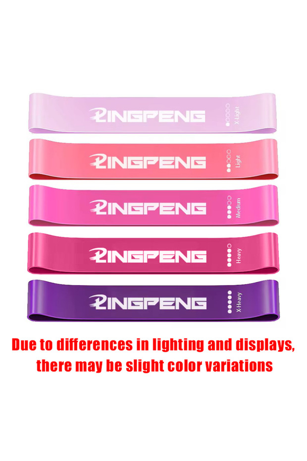 5Pcs Resistance pink Portable Fitness Workout Equipment Rubber Resistance Bands Yoga Gym Elastic Gum