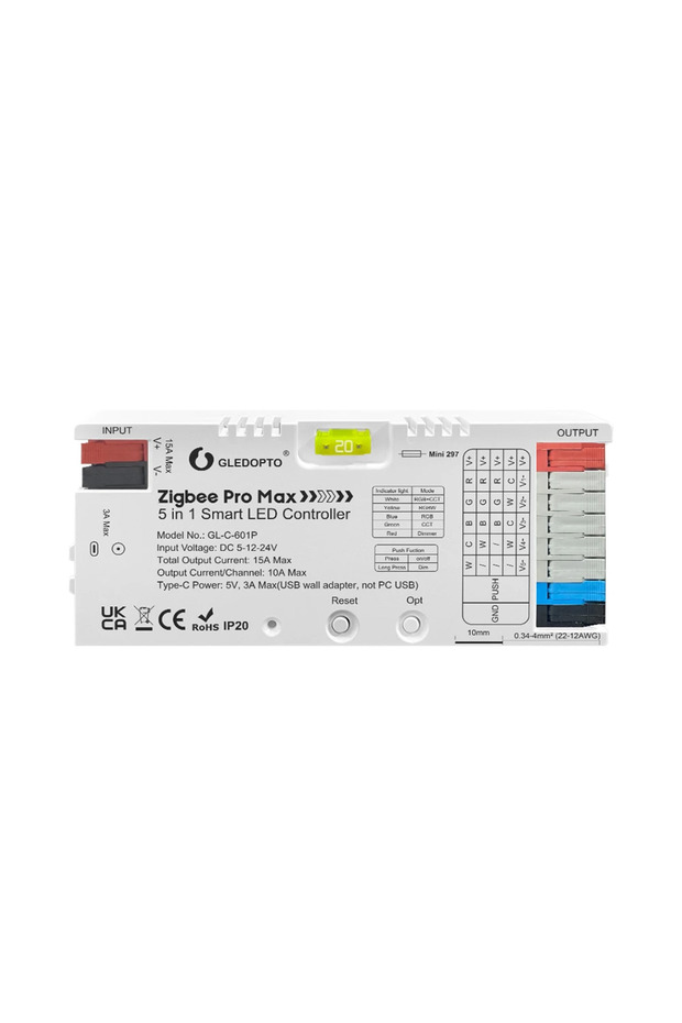 601P Controller Pro Max 5 in 1 GLEDOPTO Pro Max ZigBee 3.0 LED Controller 5 in 1 RGBCCT RGBW RGB CCT