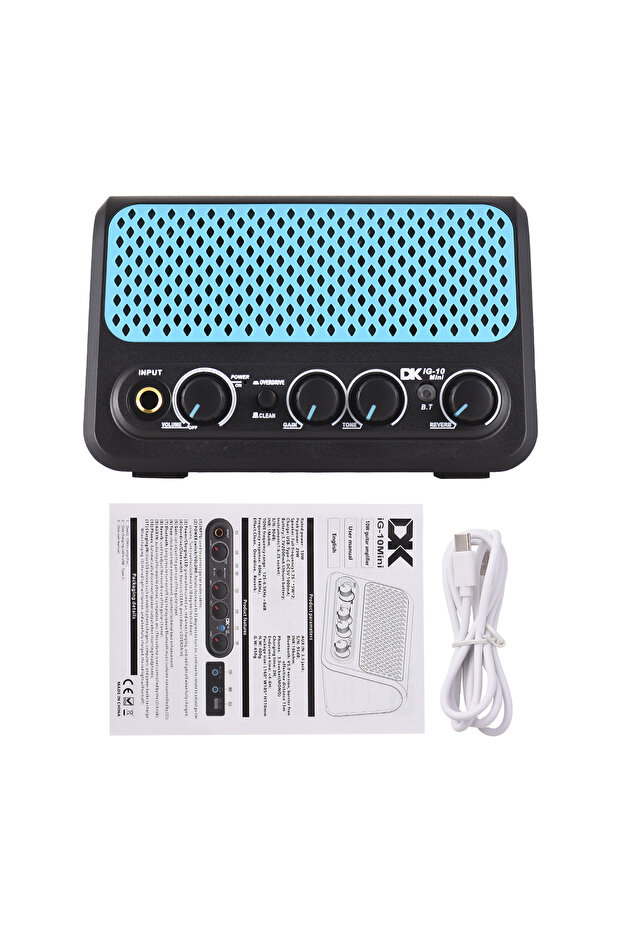 light green DK 10W Small Electric Guitar Amp Clean Overdrive 2 Channel Reverb Effect Guitar Practice