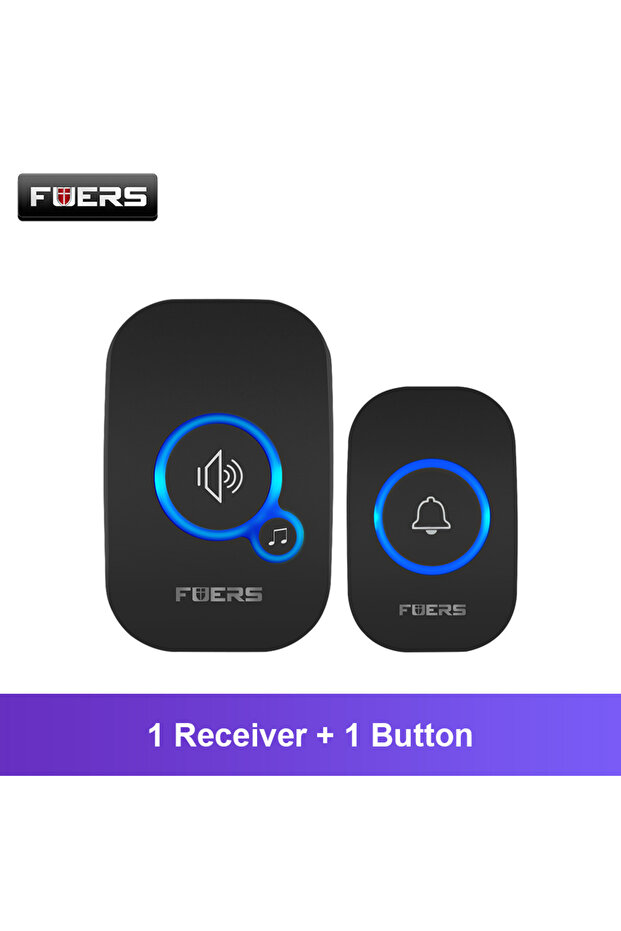 EU Plug 1 Receiver 1 button Fuers Wireless Doorbell Home Welcome Smart Door bell 150M Long Wireless