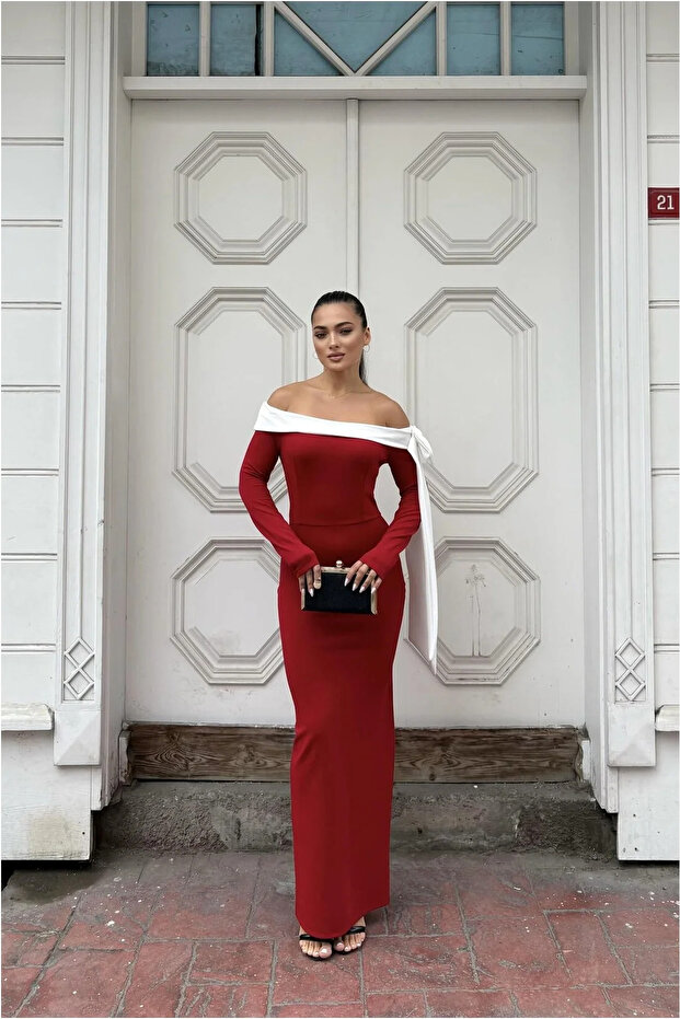 Women's Fine Workmanship Crepe Fabric Strapless Evening Dress