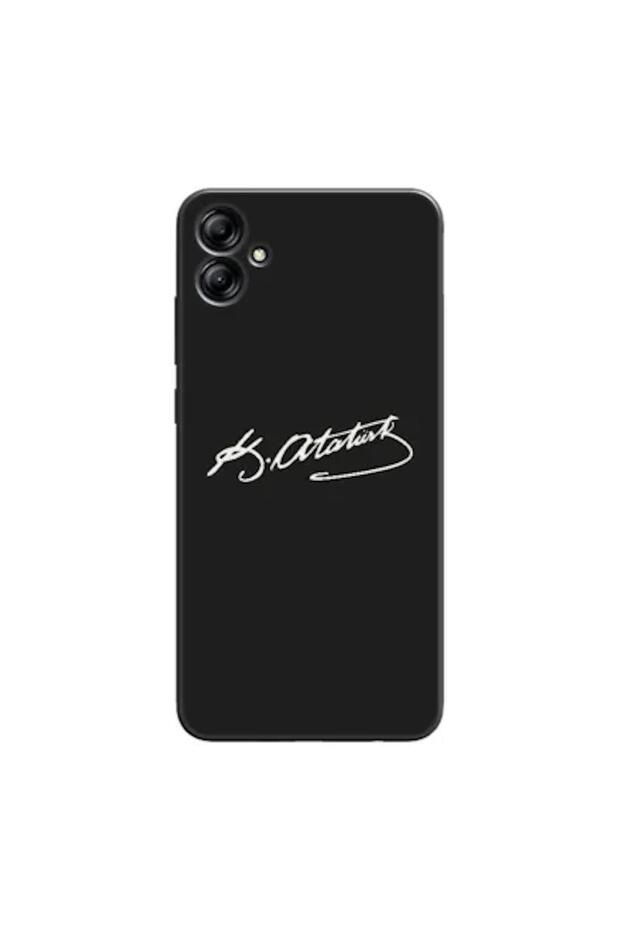 Samsung Galaxy A04E Compatible Case Ataturk Signature Silicone Case (Printed)