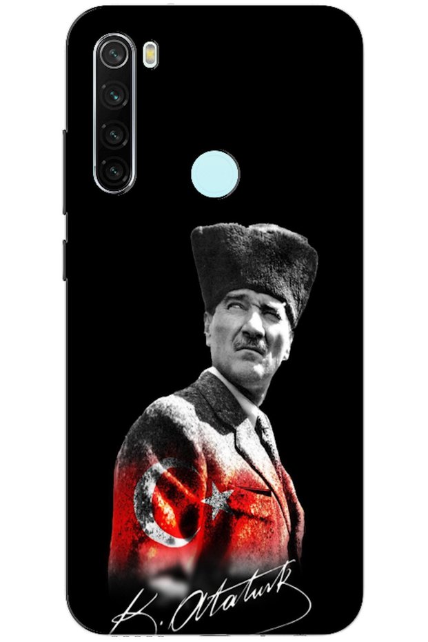 Xiaomi Redmi Note 8 Compatible Case Mustafa Kemal Atatürk Design V2 Silicone Case (Printed)