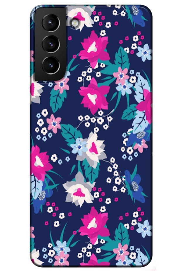 Samsung Galaxy S21 Compatible Case Spring Flowers 3 Silicone Case (Printed)