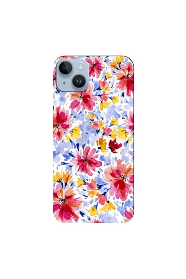 Apple iPhone 15 Plus Compatible Case Spring Flowers 7 Silicone Case (Printed)