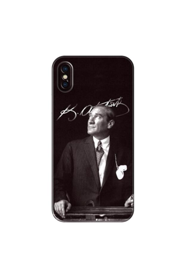 Apple iPhone XS Compatible Case Mustafa Kemal Atatürk Silicone Case (Printed)