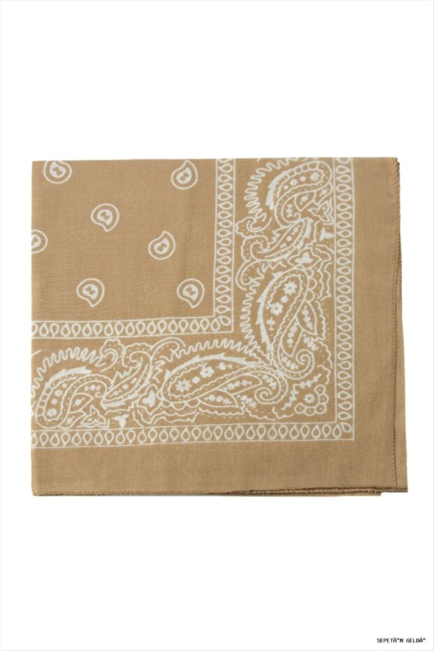 Spt-Gld Tile Patterned Bandana 50X50 (44502) Milky Brown