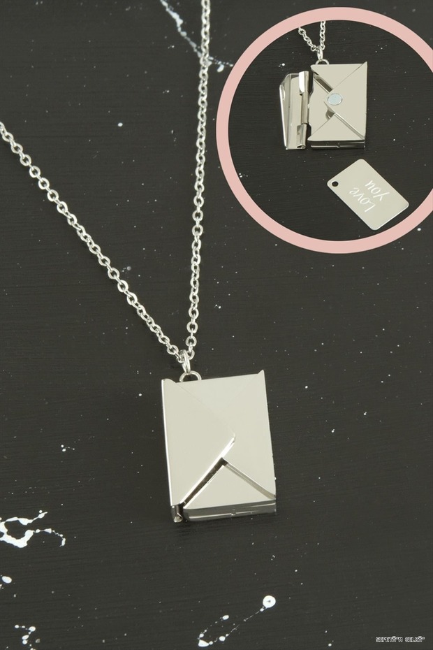 Spt-Gld Letter Cover Steel Necklace (50602) Silver Color