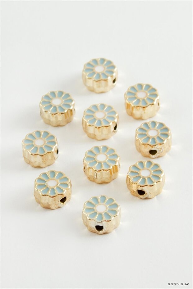 Spt-Gld Daisy Enamel Horse 1 Piece (52912) Blue