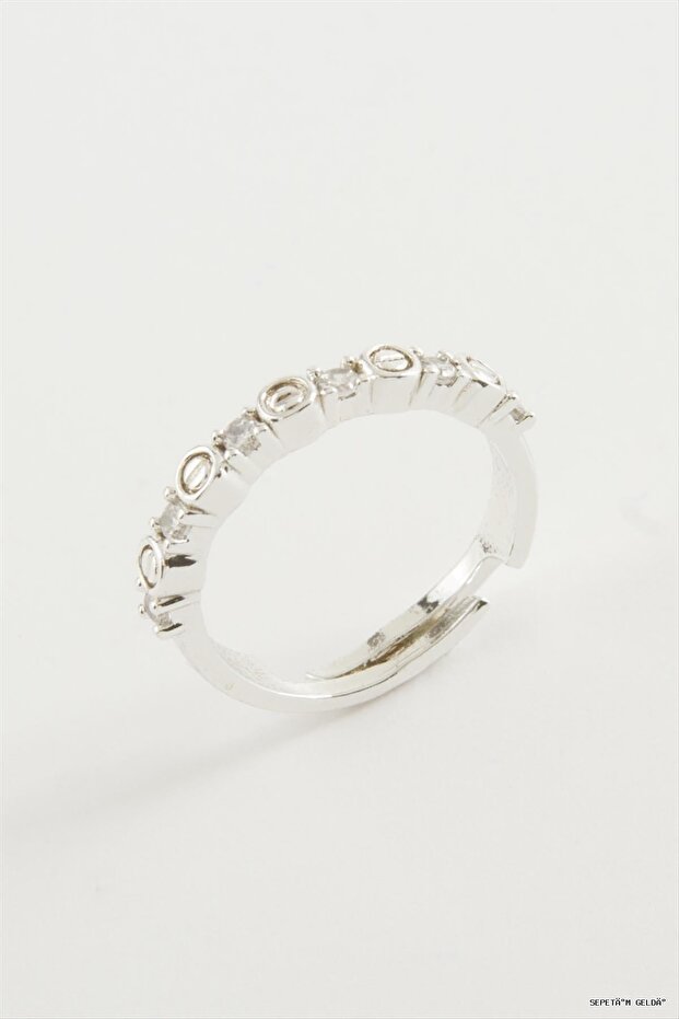 Spt-Gld Crt Stone Ring (52758) Silver Color