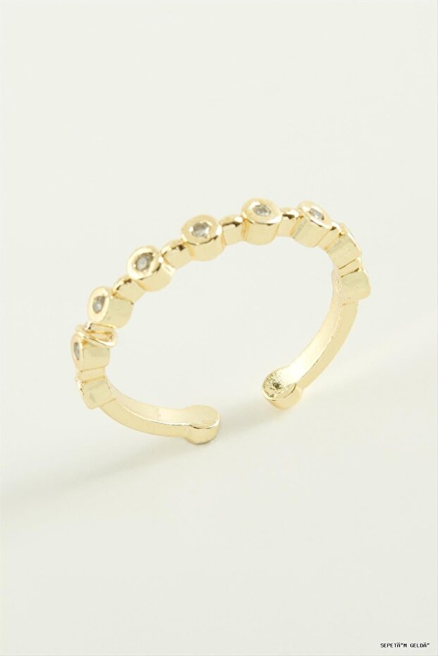 Spt-Gld Round Zircon Stone (45139) Ring Yellow