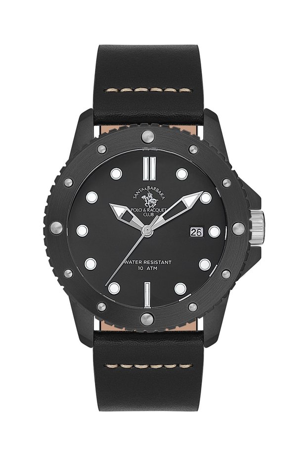 Santa Barbara Polo & Racquet Club Leather Cord Male Wrist Watch 10Atm Essa-Sb.8.10001-5