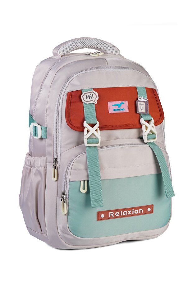 Relaxion Waterproof Fabric 5 Compartment Ergonomic Design School Backpack